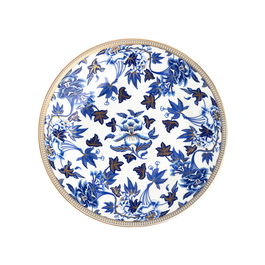 Wedgwood Plato Pastas Hibiscus 20 cm (4 Unidades) con Franjas de Oro de 22 Quilates